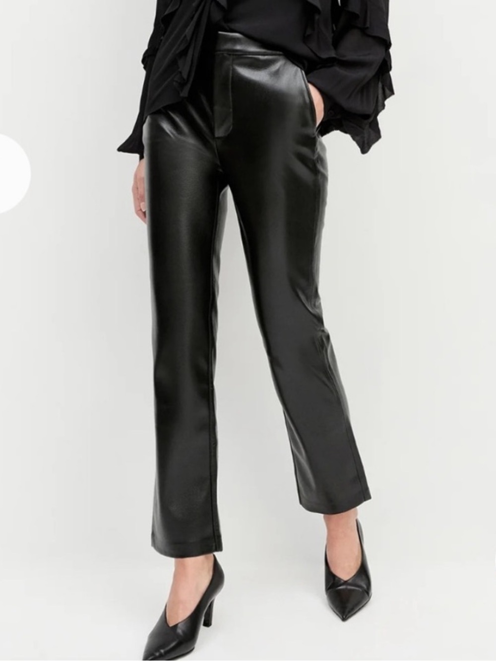 NWOT Favorite Daughter Carla Black Faux Leather Pant size 28
